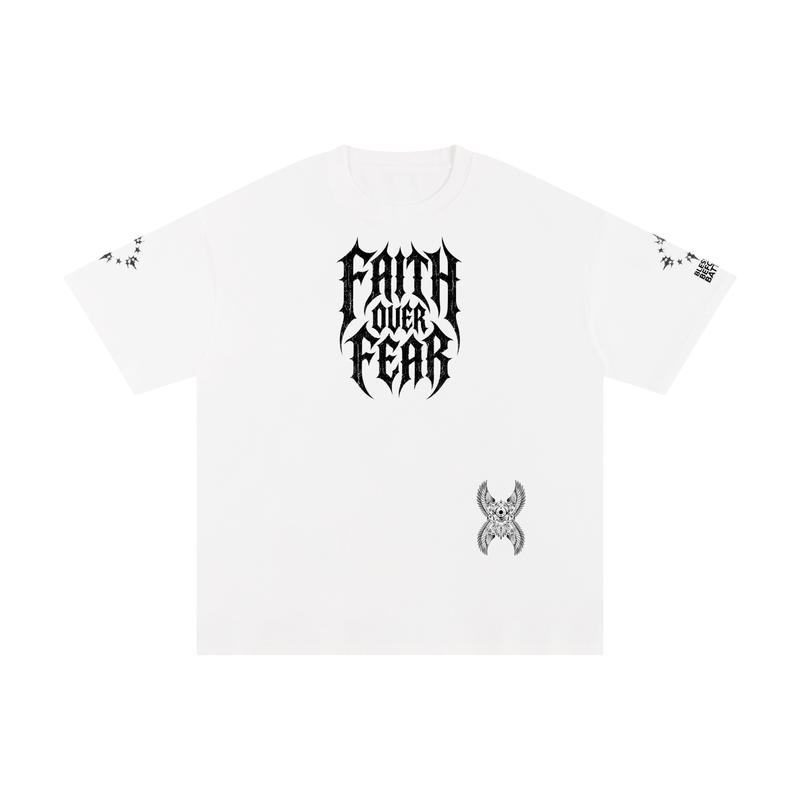 Faith over Fear oversized white T