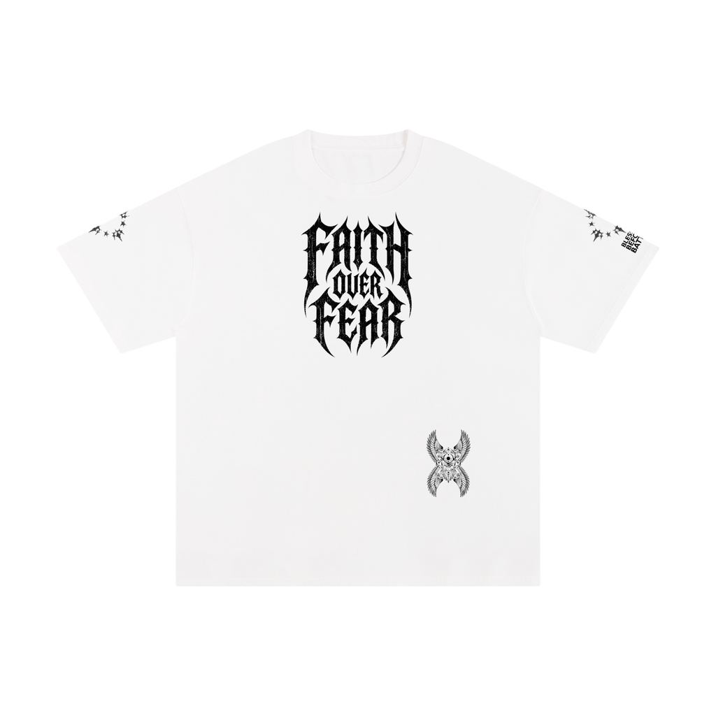 Faith over Fear oversized white T