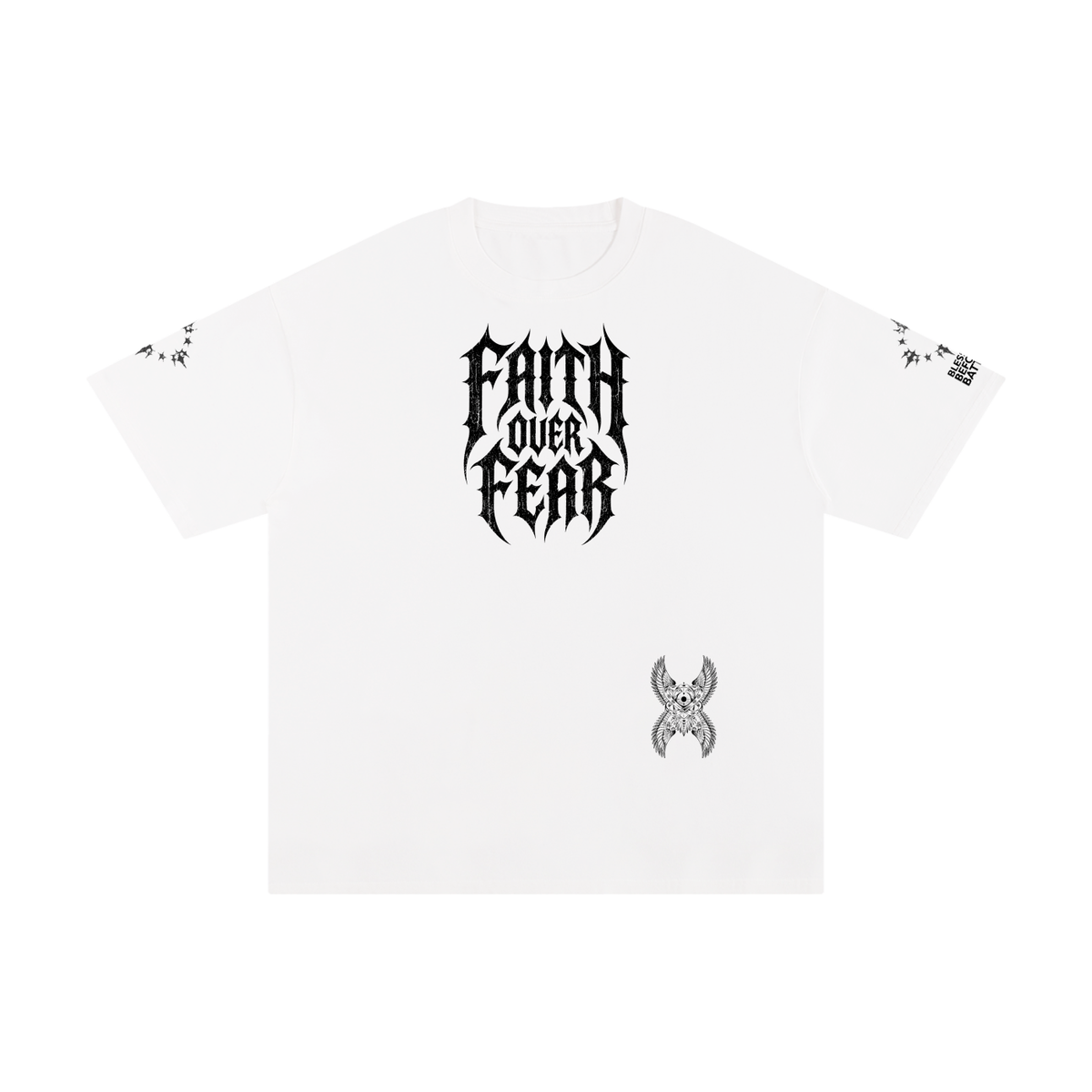 Faith over Fear oversized white T